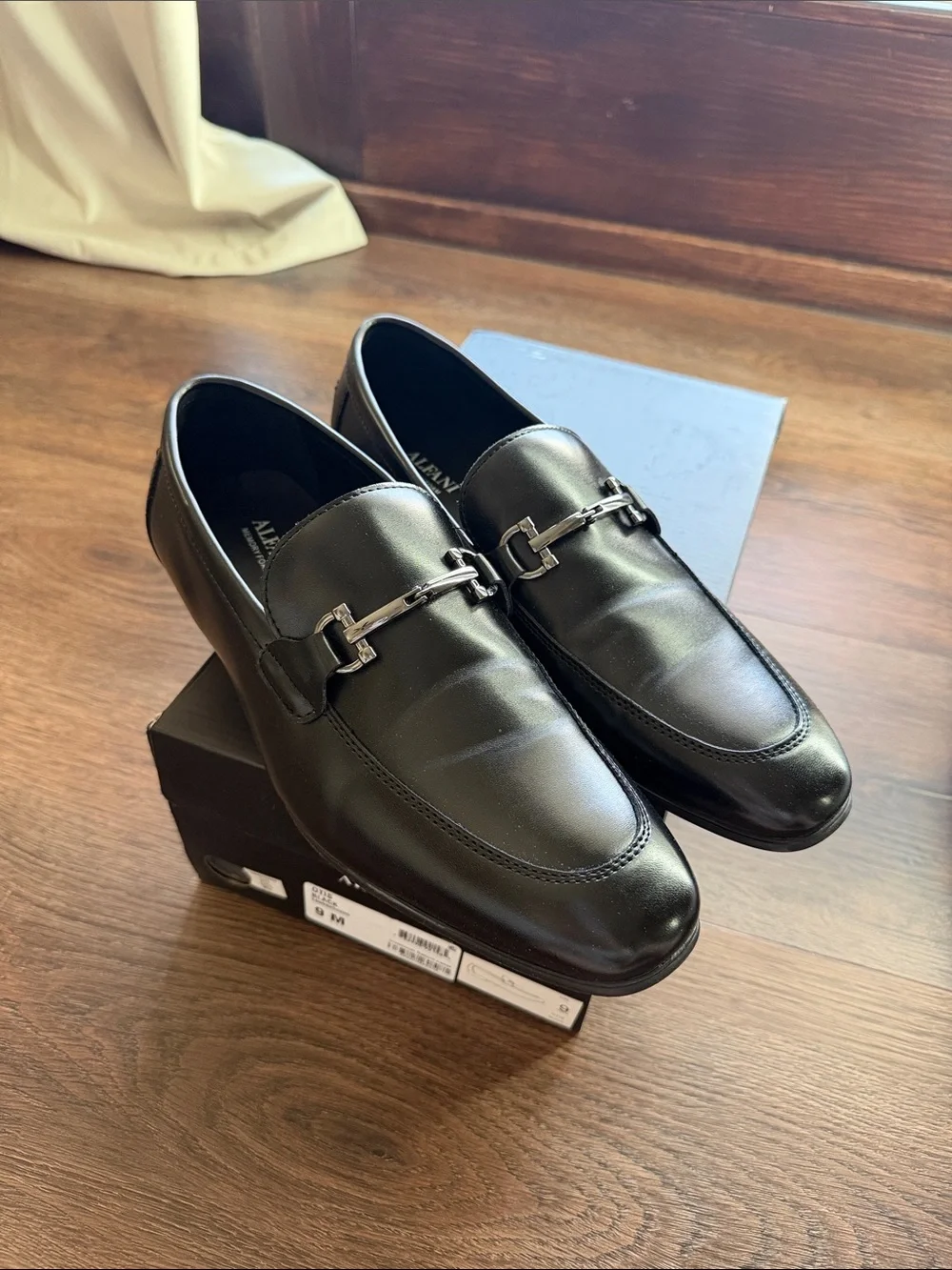 Alfani Black Leather Bit-Detail Loafers